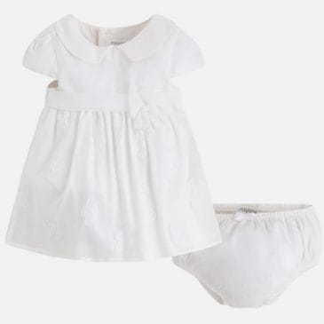 Vestido bordado con tul bebe con braguita. Mayoral (NewBorn) (Ref. 1824)