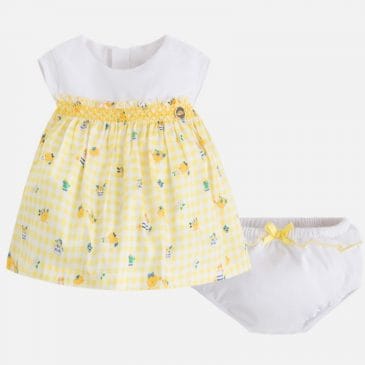 Vestido estampado en cuadros con braguita. Mayoral-New Born (Ref. 1858)