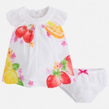 Vestido Estampado Frutas y Braga. Mayoral