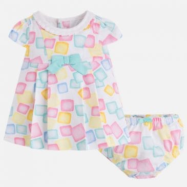 Vestido estampado cuadros con braguita. Mayoral-New Born (Ref. 1854)