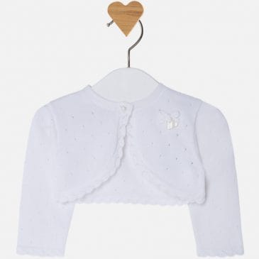 Bolero tricot calado bebe con lazo. Mayoral-Newborn (Ref. 1310)