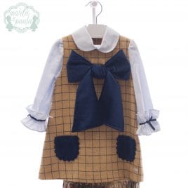 Vestido Infantil simula Blusa en mil rayas . Familia Montana. Marta y Paula (Ref. 5164)
