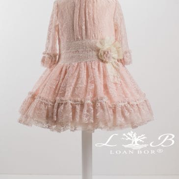 Vestido Ceremonia Manga Francesa y Encaje. Loan Bor (Ref.1918434)