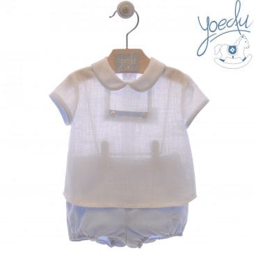 Conjunto Ranita y Blusa con Cuello Bebe. Familia Angelica. YOEDU