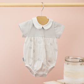 Pelele Enterizo Corto Canesu Cuello Bebe. Familia Elephants. Babidu. (Ref. 12315)