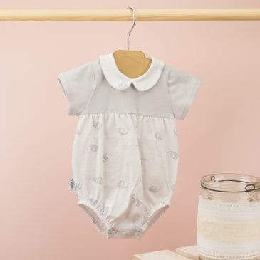 Pelele Enterizo Corto Canesu Cuello Bebe. Familia Elephants. Babidu. (Ref. 12315)