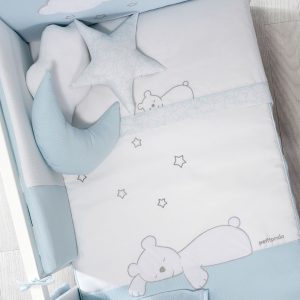 Colcha y Protector de Cuna 120*60 Dream Azul. Petit Praia