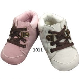 Botines Tela Bebe con Detalle de Flor. Le Petit Garson. (Ref. 1011)