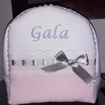 Mochila Polipiel y Tela Con Nombre Personalizado y Puntilla (Varios Colores)