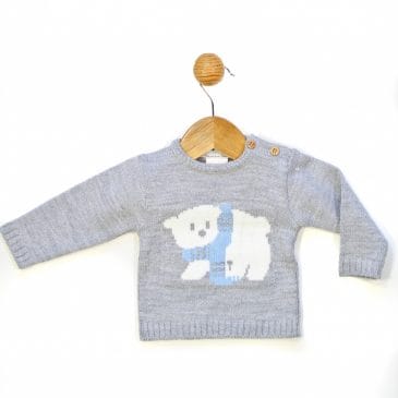 Jersey de Punto Bebe con Oso Bordado. Confecciones Popys (Ref.25021)