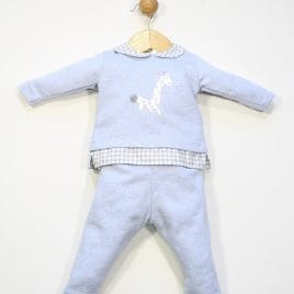 Conjunto Bebe en Algodon y Tela con Estampado Cuadros . Confecciones Popys (Ref.25061)