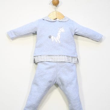 Conjunto Bebe en Algodon y Tela con Estampado Cuadros . Confecciones Popys (Ref.25061)