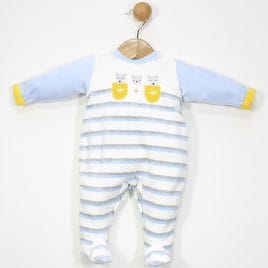 Pelele Tundosado Rayas y Estampado de Animales. Confecciones Popys (Ref. 25216)