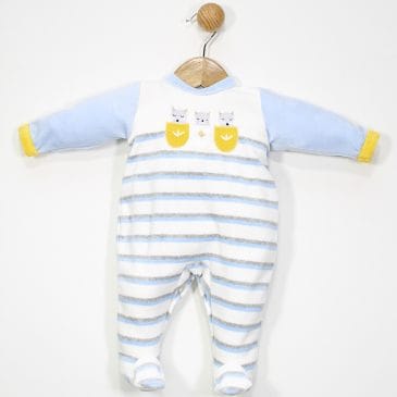 Pelele Tundosado Rayas y Estampado de Animales. Confecciones Popys (Ref. 25216)