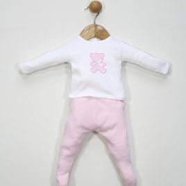 Conjunto Primera Puesta Chambrita y Polaina. Confecciones Popys (Ref. 25232)