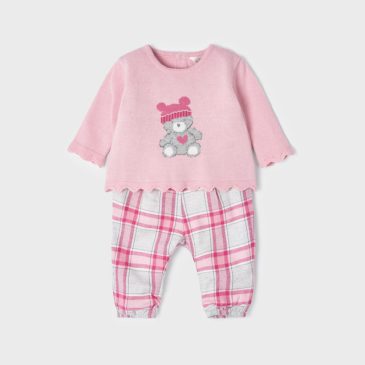 Conjunto Bebe de Jersey y Pantalón Cuadros. Mayoral