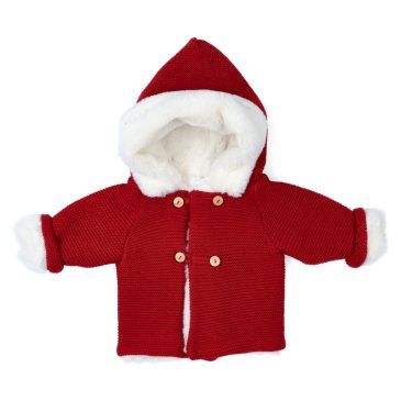 Chaqueta Doble Punto Pelo Burdeos. Popys