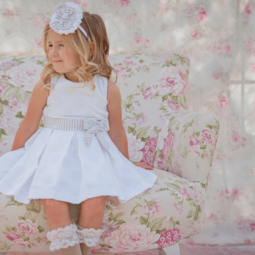 Vestido Infantil M/S Cinturón Rayas . Miranda