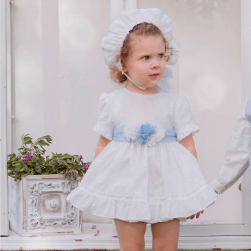 Vestido Bebe Plumeti Blanco Roto. Miranda