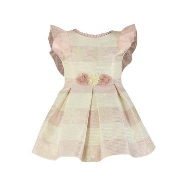 Vestido Infantil Rayas y Lurex Rosa. Miranda
