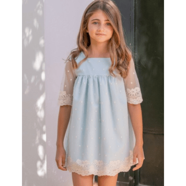 Vestido Infantil Ceremonia Tul Verde. La Ormiga