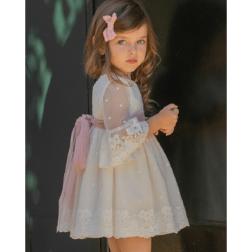 Vestido Bebe Ceremonia Fajin Maquillaje. La Ormiga