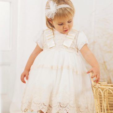 Vestido Bautizo/Arras Bordado M/C. Amaya