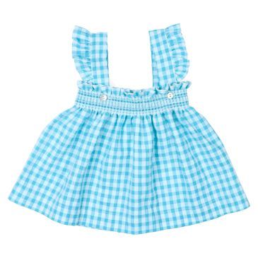 Vestido Tirantes con Frunce y Cuadros. Confecciones Popys