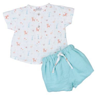 Conjunto Camisa Animales y Pantalon. Confecciones Popys