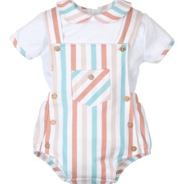 Conjunto Peto Rayas Algodon. Confecciones Popys