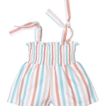 Vestido de Rayas con Tirantes Anudados.Confecciones Popys