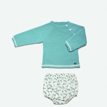 Conjunto Punto Lana y Braga Perritos. Juliana