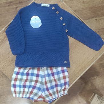 Conjunto Punto Lana Azafata y Braga Cuadros. Juliana