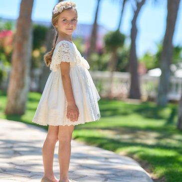 Vestido Niña Bordado Crudo La Ormiga