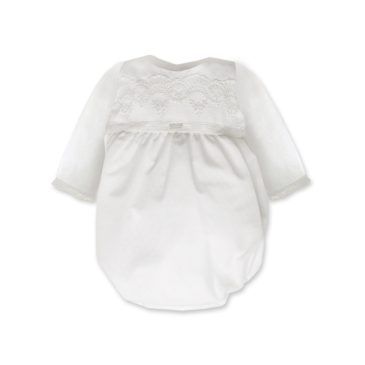 Pelele Bebe M/L Tul Plumeti Crudo Amaya