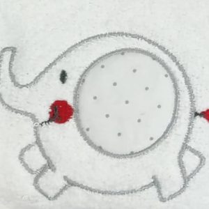 Babero Rizo Bordado Elefante 20x20