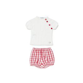 Conjunto Punto con Ranita Cuadros Rojos. Juliana