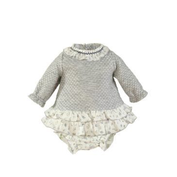 Vestido Bebe Gris con Braga. Miranda