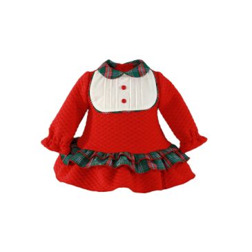 Vestido Bebe Rojo y Cuadros. Miranda