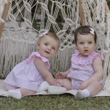 Vestido con Braga Estampado Rosa