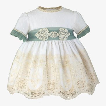 Vestido Plumeti Bordado Verde. Miranda
