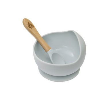 Cuenco con Ventosa con Cuchara Azul. Interbaby