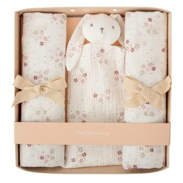 Caja Regalo Gasas y DouDou Stars Rosa