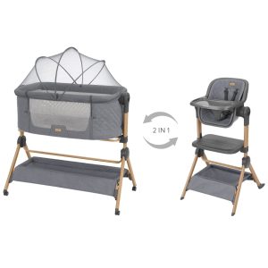 Minicuna Colecho Sleat Me Gris 2 en 1 Convertible en Trona.