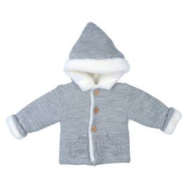Chaqueta Bebe Punto Forrada Gris