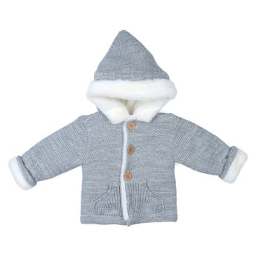 Chaqueta Bebe Punto Forrada Gris