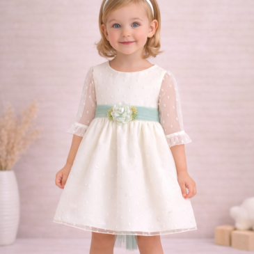 Vestido Infantil Arras Lorena Fajin Verde