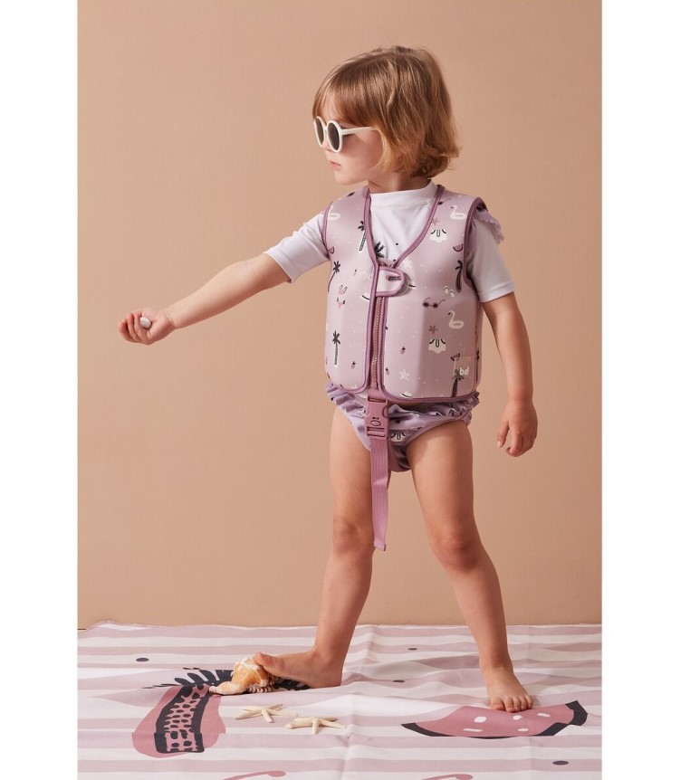 chaleco flotador bebe rosa piscina playa verano