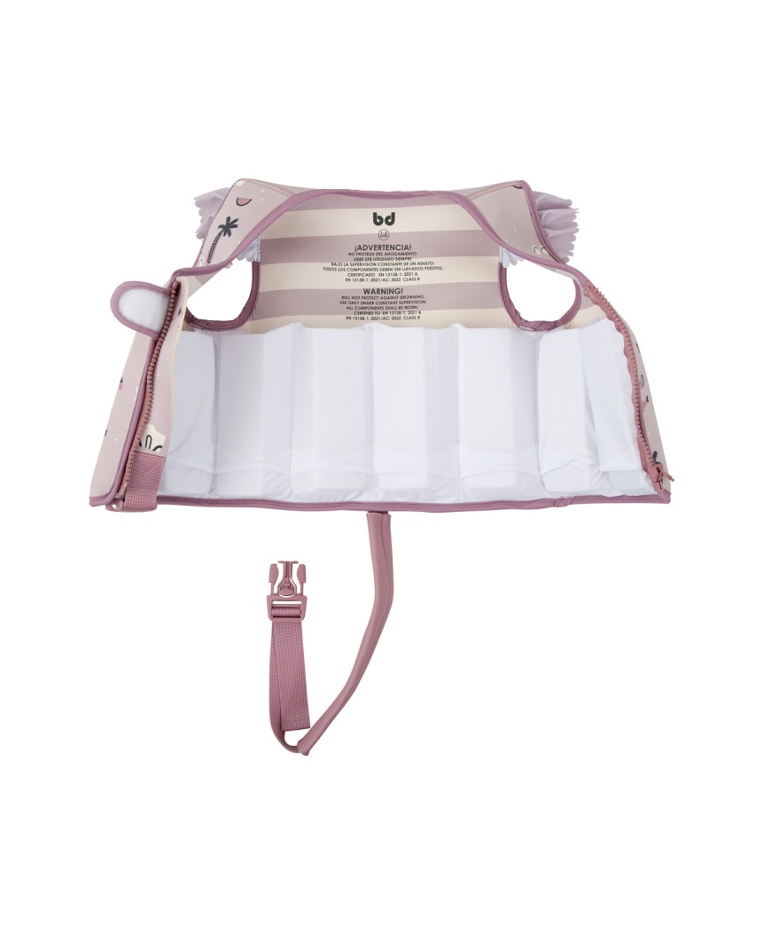 chaleco natacion bebe rosa interior sistema flotacion