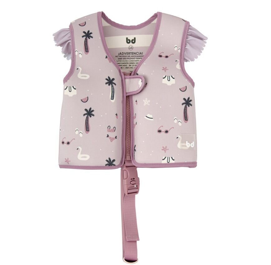 chaleco piscina bebe rosa frontal cierre seguridad